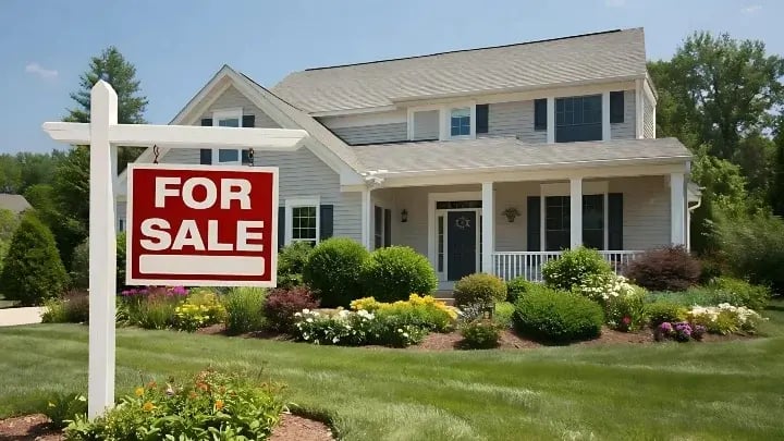 For Sale sign in front of a home.