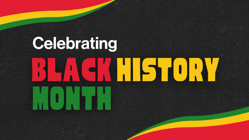 Celebrating Black History Month graphic.