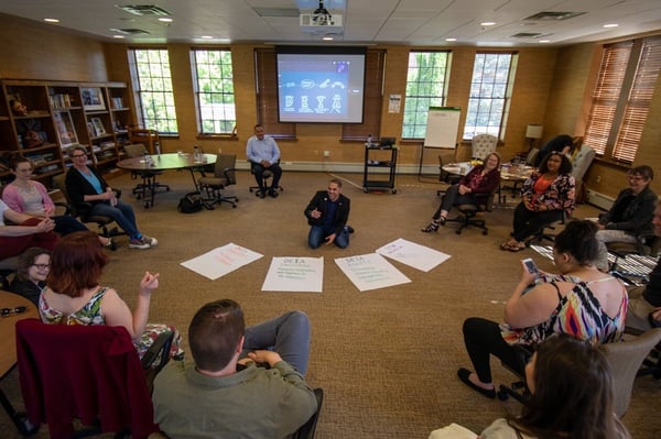 Donte Curtis leading an interactive workshop.