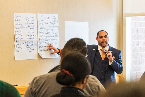 Donte Curtis leading a workshop.