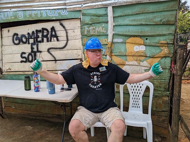 Volunteer on site in the Dominican Republic.